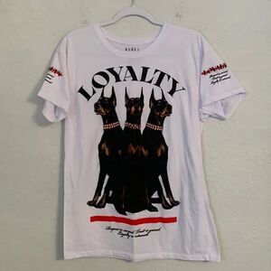 Rebel Socirty Loyalty Dogs Print Short Sleeve T-Shirt Men’s Size L